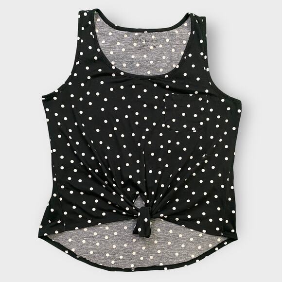 Rebellious One Junior’s Polka Dot Tank Top Black Large - Picture 2 of 7